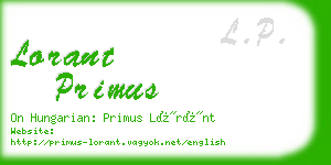 lorant primus business card